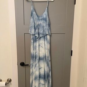 Blue tie-die dress